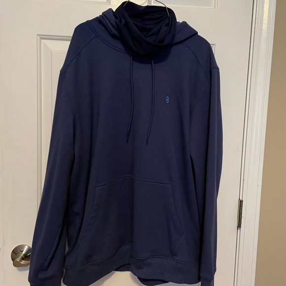 Izod Shirts Xl Blue Izod Fleece Hoodie With Builtin Gaiter Face
